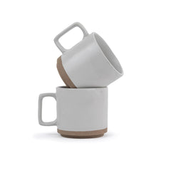 Large Ceramic Coffee Mug Set Of 2 - Off White, 350ml Each | Ceramic Japandi Mug, Tea Mug With Matte Finish - Mug For Coffee | Ceramic Coffee Mug - Microwave Safe & Dishwasher Safe