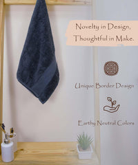 Rangoli Soft Absorbent Durable Towels Earthly Egyption Cotton Plush Oversized Small Size Bath Towel 400 Gsm (Charcoal)
