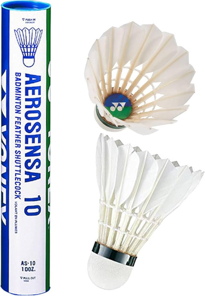 Yonex Aerosensa 10 Feather Badminton Shuttlecock , White | Pack Of 10
