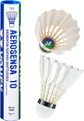 Yonex Aerosensa 10 Feather Badminton Shuttlecock , White | Pack Of 10