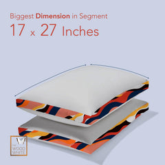 Soft Microfiber High Loft Pillow, Neck Support, Sleep Well In 43 X 69 Cm | Printed Gusset Of Extra 5 Cm Height For Soft Comfortable Sleep, Silver Palette | Bed Pillow, Supportive - Set Of 2