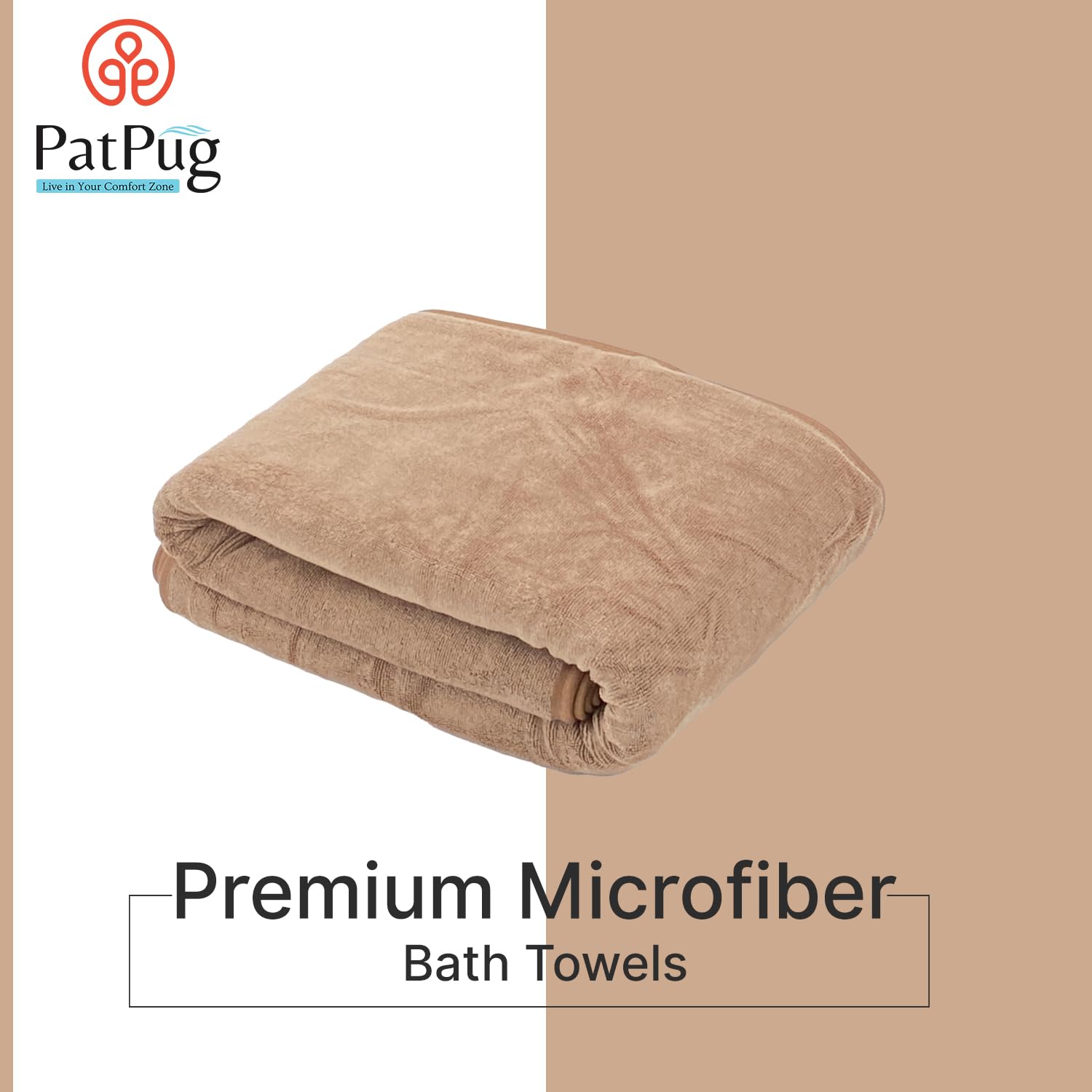 Patpug Ultrasoft Microfiber, Comfortable, Fade Resistant, Highly Absorbent, Quick Drying Large Bath Towel 400 Gsm (Brown)