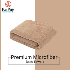 Patpug Ultrasoft Microfiber, Comfortable, Fade Resistant, Highly Absorbent, Quick Drying Large Bath Towel 400 Gsm (Brown)