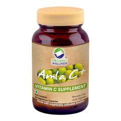 Organic Wellness Amla C+ Amalaki Capsules For Enhanced Hair, Skin, Digestive Health & Metabolism Support | 60 Veg Capsules, 100gm 0.2lbs