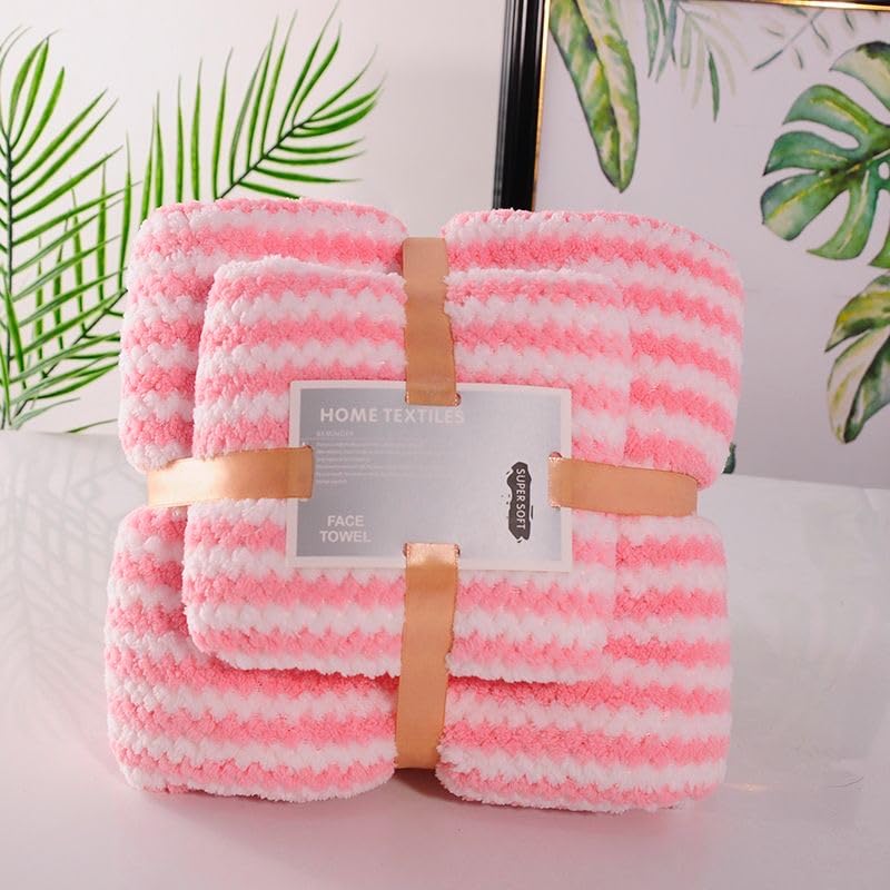 Homecloud Ultra Soft 1 Bath + 1 Face Towel 700 Gsm | 3x Softer Than Cotton Towels Highly Absorbent & Ultra Fast Dry Towel | Set Of 2 (V Zack Pink)