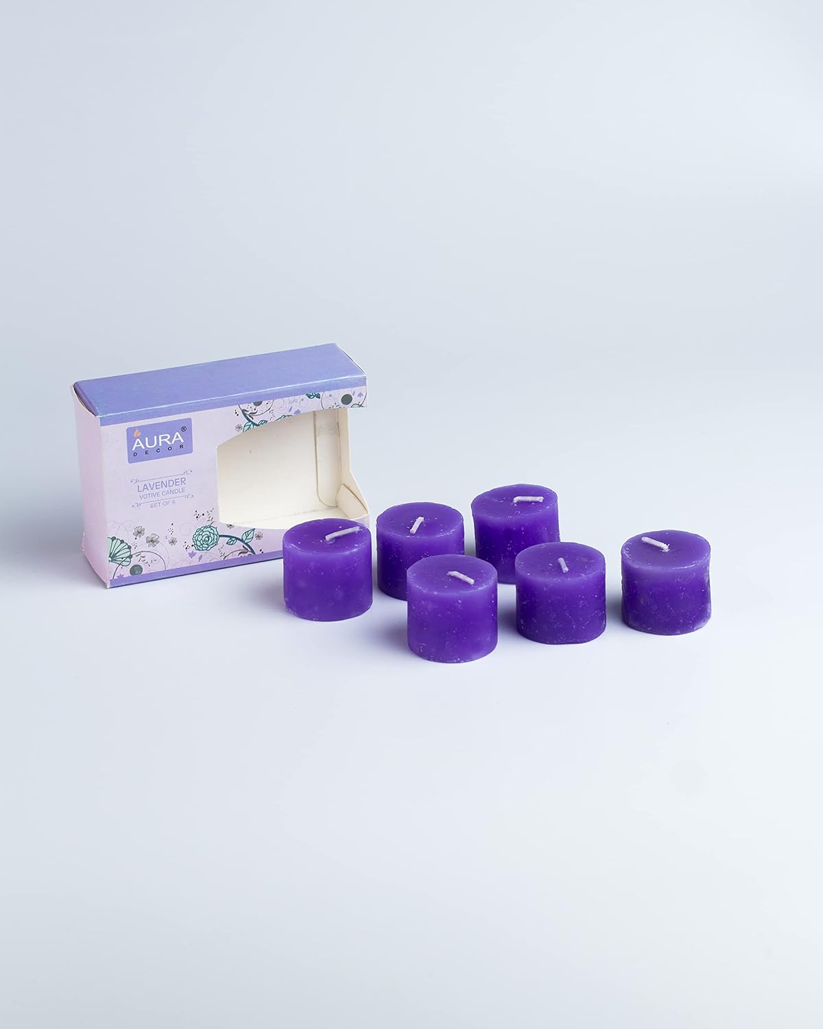 LAVENDER FRAGRANCE VOTIVE CANDLES SET OF 6 ,BURNING TIME 5 HOURS BEST FOR DIWALI
