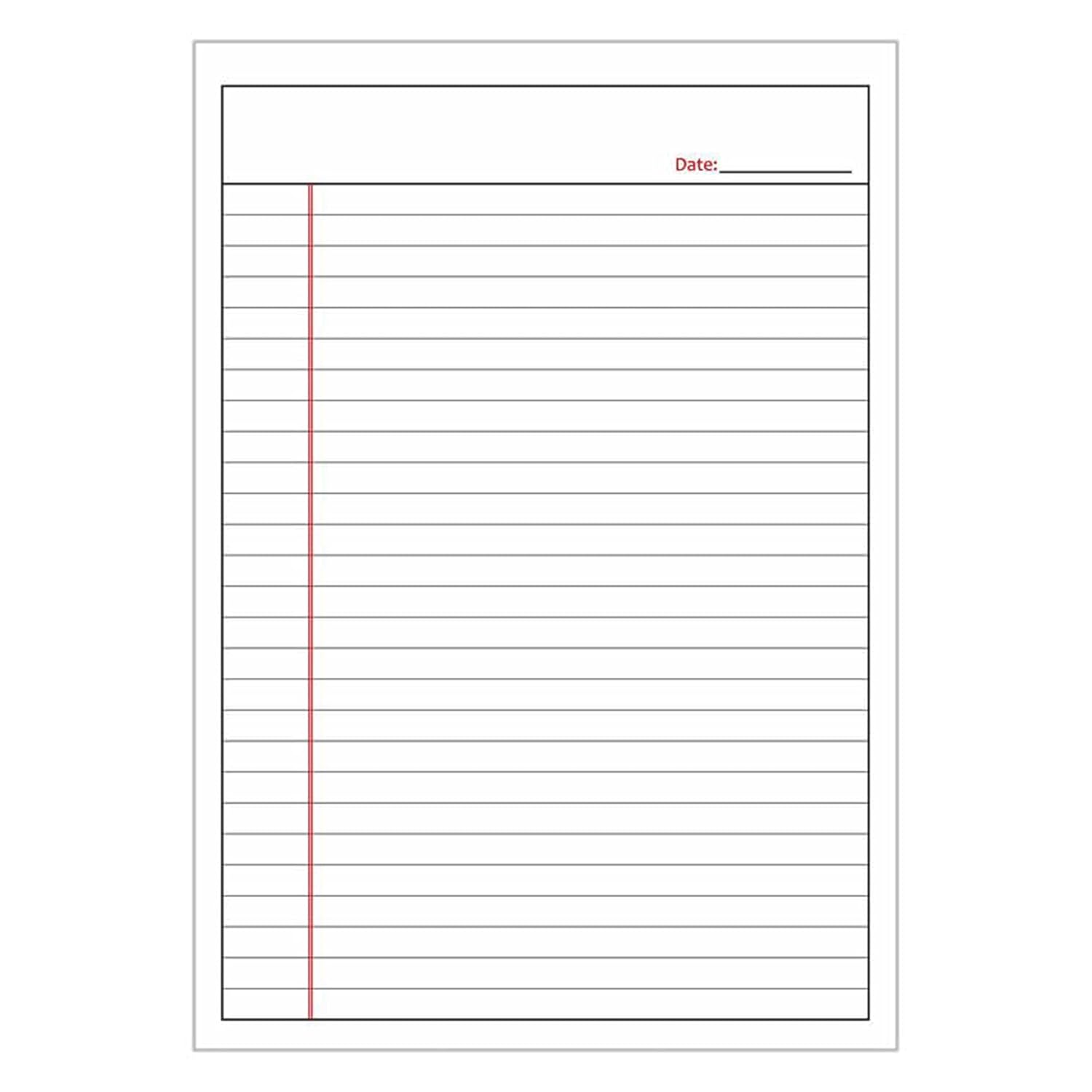 A4 Size, Pads, Writing Notepad, Paper Pad, 50 Single Side Ruled Sheets Per Pad (White) Pack Of 3
