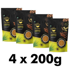 Tea Sense Lemongrass Masala Chai - Pack Of 4 X 200gm, 7.05 Ounce Each | Assam CTC, Ginger, Cardamom, Clove, Cinnamon, Nutmeg, Black Pepper - Aromatic Chai Patti, High Caffeine | Zesty Spicy Blend