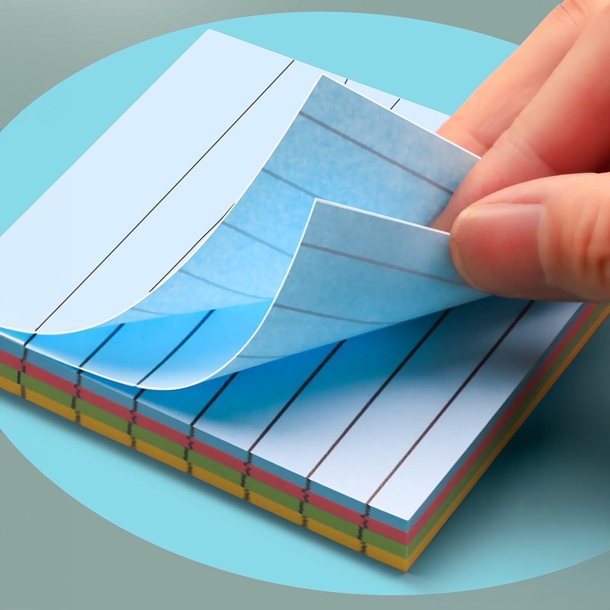 Sticky Notes Cube - 400 Pcs | Self-Adhesive Memo Pads For Office, School | 4 Colors × 100 Sheets