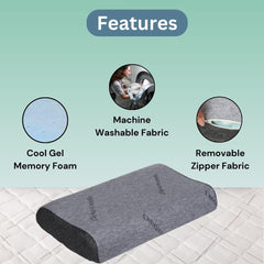 Orthopedic Memory Foam Cool Gel Pillow, For Pain Relief - 24 X 15 X 4 Inches | Suitable For Back Sleeper, Side Sleeper & Stomach Sleeper | Memory Foam Pillow For Neck Pain, Versatile Use