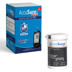 AccuSure Simple Blood Glucose Test Strip - (50 Strips)