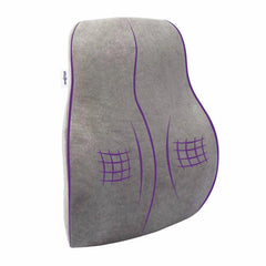 Memory Foam Pillow, Back Support, For Office Chair, Grey - 45 X 41 X 12 Cm | Car Seat Back Support, Velvet Finish, Lightweight, Full Back Support, For Back Pain Relief - Pack Of 1