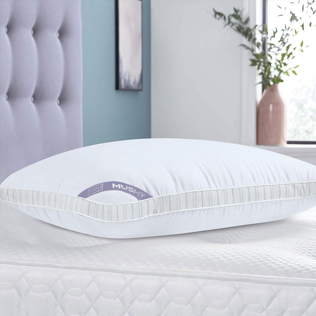Microfiber Mushy Pillow For Sleeping & Neck Pain Relief, White - 45 X 68 Cm | Suitable For Back Side Sleeper & Stomach Sleeper | Comfortable & Breathable, Hypoallergenic - Set Of 1