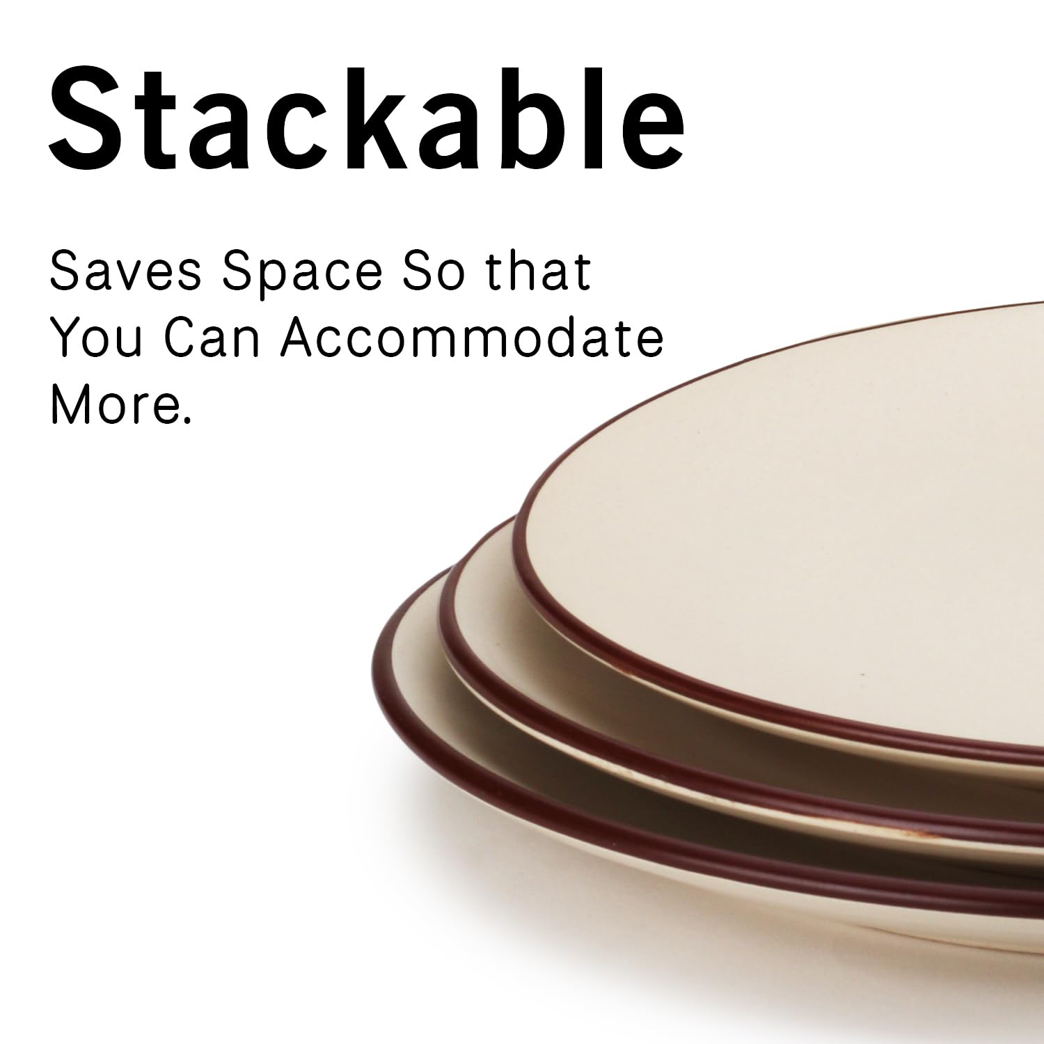 Ceramic Hand Glazed Stoneware Large Dinner Plates Set Of 6 - 10.6 Inch, Off White | Microwave Safe & Dishwasher Safe - Handcrafted Dinner Plates, Full Plate Set Crockery For Dining & Gifting