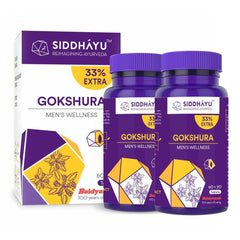 Siddhayu Gokshura Tablet Men's Wellness, Tribulus Enhances Immunity Boosting & Strength | 60 + 20 Tablets, 100gm 0.2lbs Each Pack Of 2