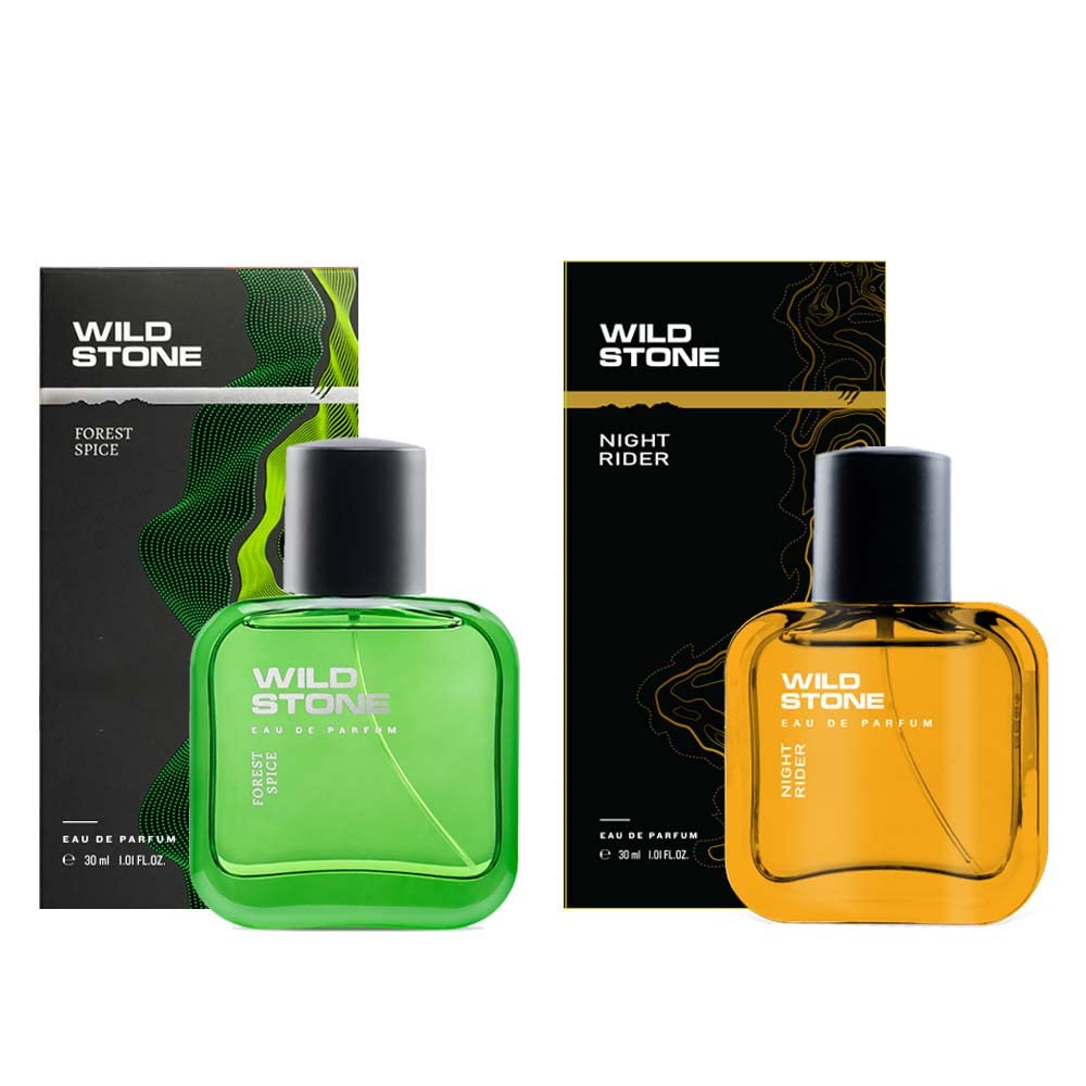 Wild Stone Forest Spice & Night Rider Eau De Perfume 60ml 2.0 Fl.oz. | Perfect Gift Set For Boyfriend | Long Lasting