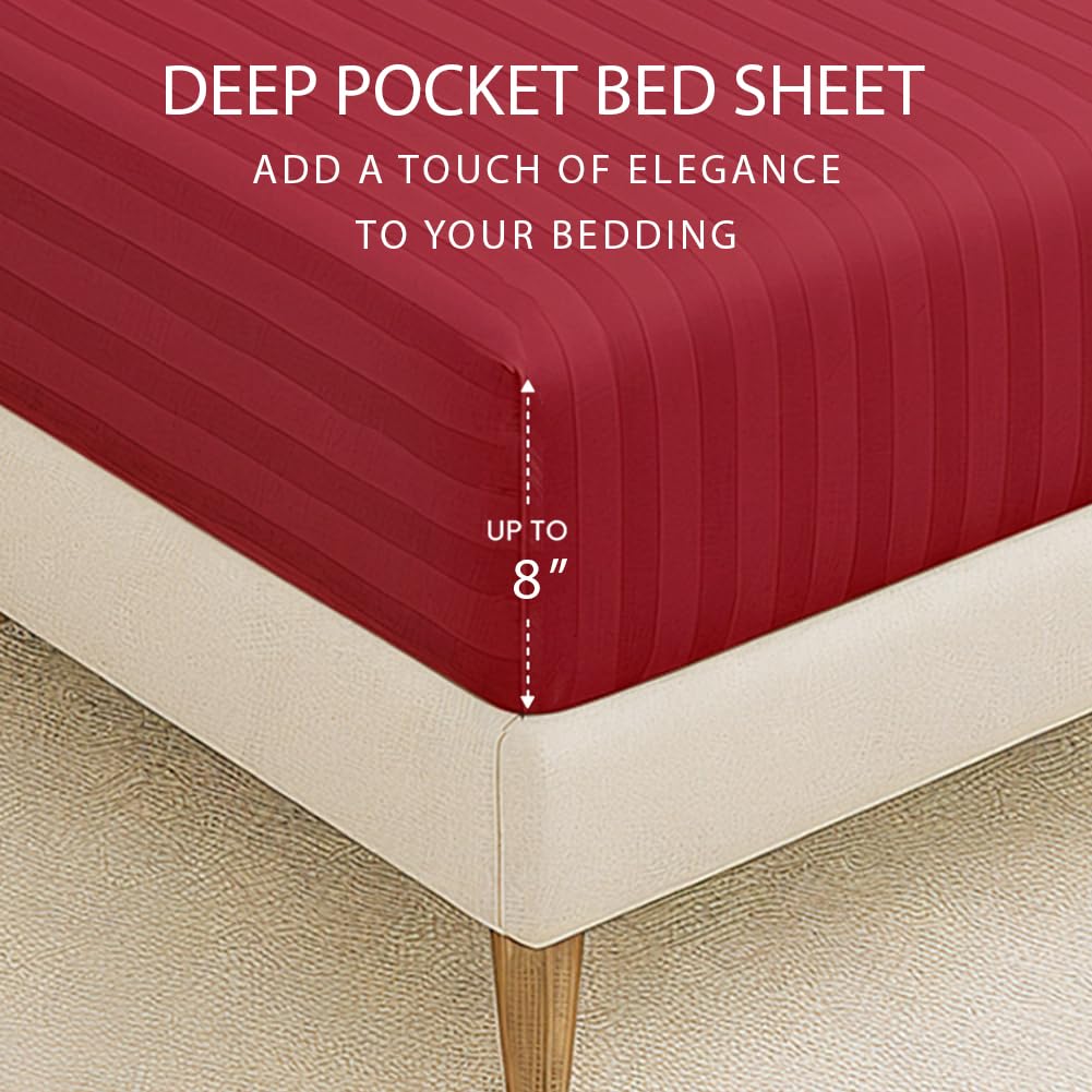 100% Cotton 1 Double Bedsheet For King Size With 2 Pillow Covers | 78 X 72 Inches, Red - 130 Thread Count Soft & Comfortable | Ideal For Guest Room, Hotel
