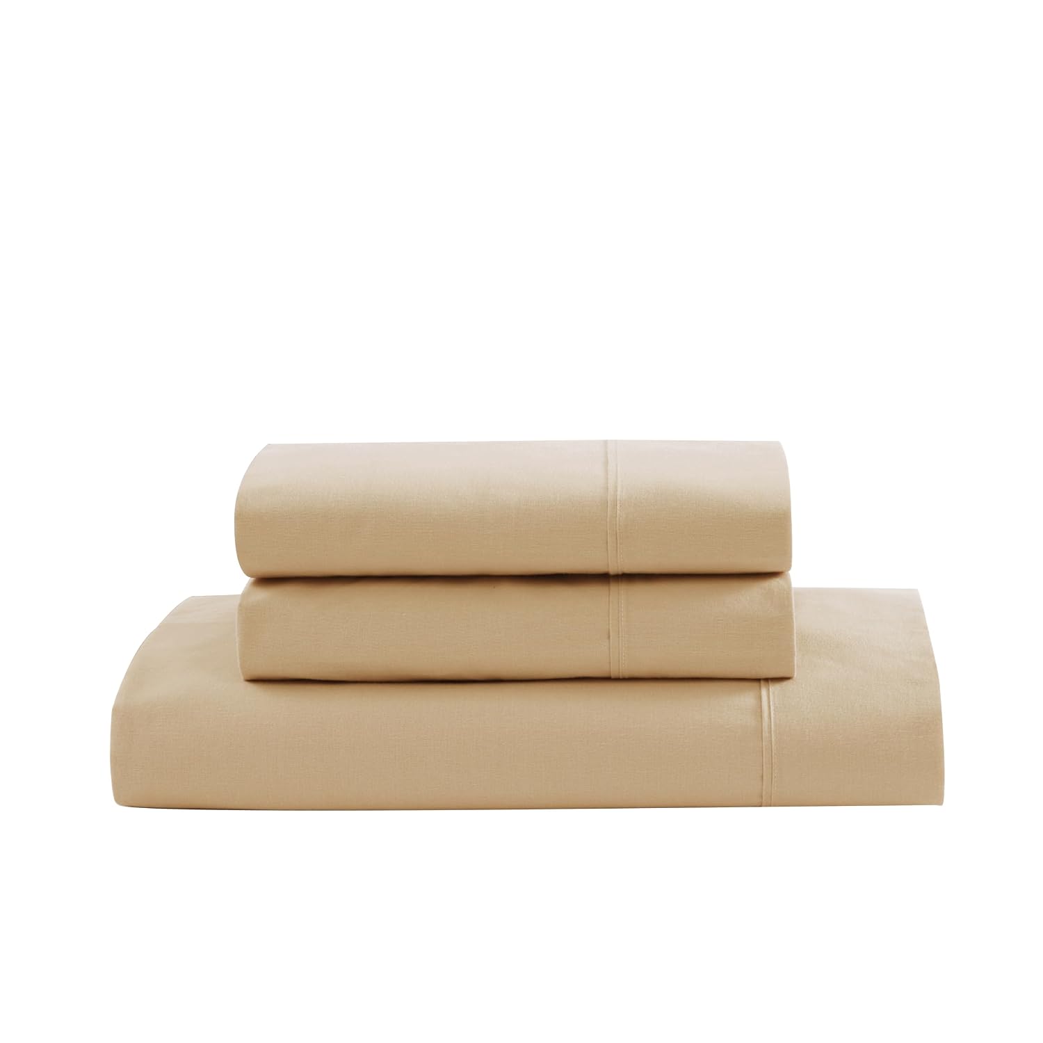 1 Elastic Fitted Bedsheet For Super King Size & 2 Pillow Cover - 72 X 78 Inches, Beige | Durable & Fade Resistant | Pure Comfort Of Organic Cotton