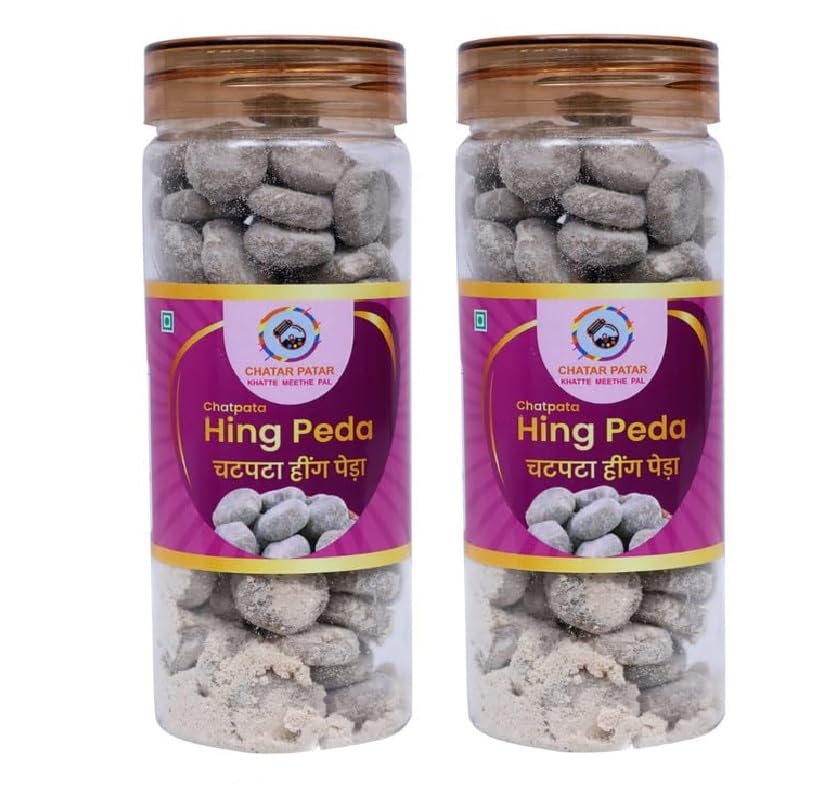 Chatar Patar Khatte Meethe Pal Tropical Sweet & Tangy Hing Peda Candy 450gm, (225gm *2) | Jar Pack