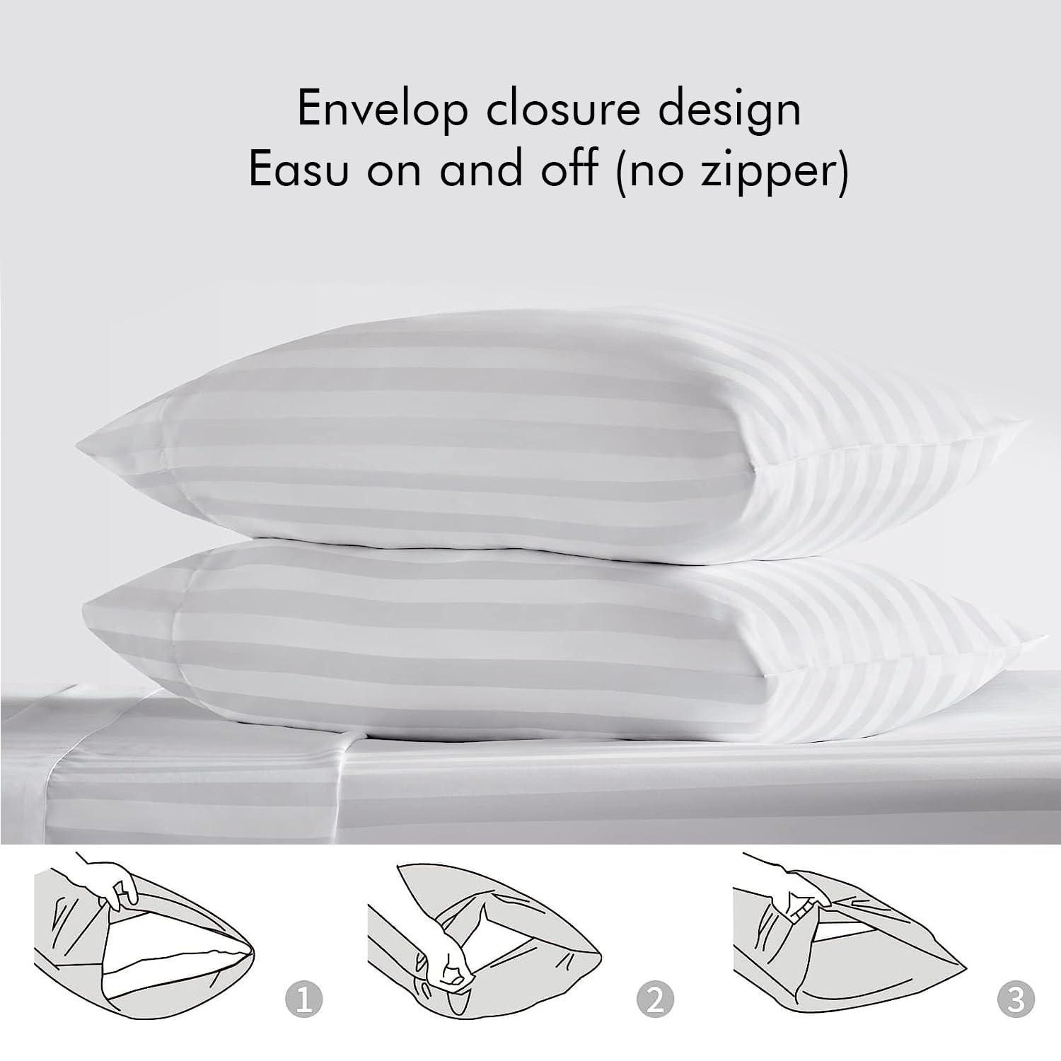 King Size Elastic Fitted Bedsheet With 2 Pillow Covers - 108 X 108 Inches, White | Premium Fabric Is Lightweight, Soft & Comfortable