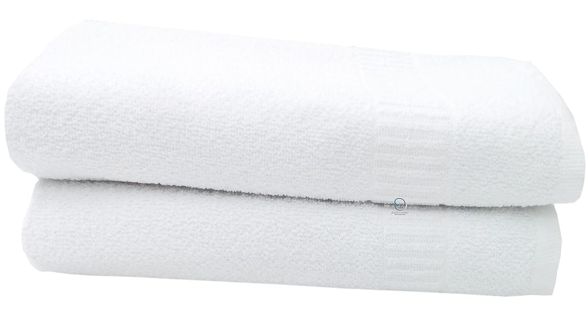 Lush Haven Decor Extra Large Big Men Bath Towel 1000 Gsm | 100% Pure Cotton Full Size Xxxl Ultra Soft, Absorbent & Quick Dry Towel (White) - Pack Of 2