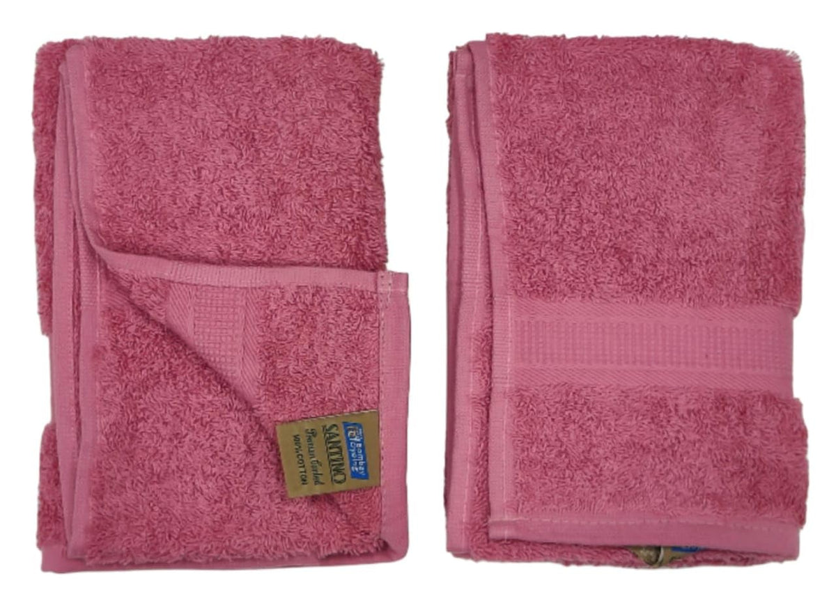 Bombay Dyeing Plain Santino 500 Gsm Cotton Hand Towel Set - Wild Rose (2 Piece)