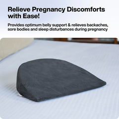 Pregnancy Pillow For Pregnant Women, Memory Foam Maternity Pillow, Dark Grey | Wedge For Supporting Belly, Back During Pregnancy - Provides Soft-Support Baby Bump - Pillow