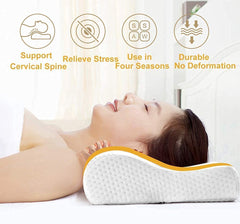 Memory Foam Pillow, Counter Cervical Orthopedic Pillow, Supports Neck Pain | Shoulder Pain For Sleeping, Ergonomic Cervical Pillow For Side, Back, Bed Pillow, Butterfly Shape - Pack Of 1
