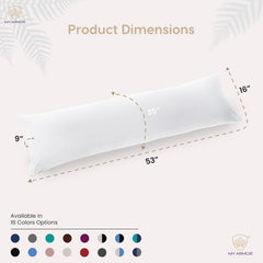 Microfiber Body Side Pillow For Sleeping For Pregnancy, White - 53 X 16 Inches | Long Cuddle Pillow For Hugging, Relaxing, Washable Cover, Inner Cover, Adjustable, Multipurpose Pillow