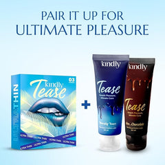 Kindly Tease Ultra Thin Condoms For Men, Pack Of 3 - Extra Sensitive,0.05 Mm Thin For Skin Like