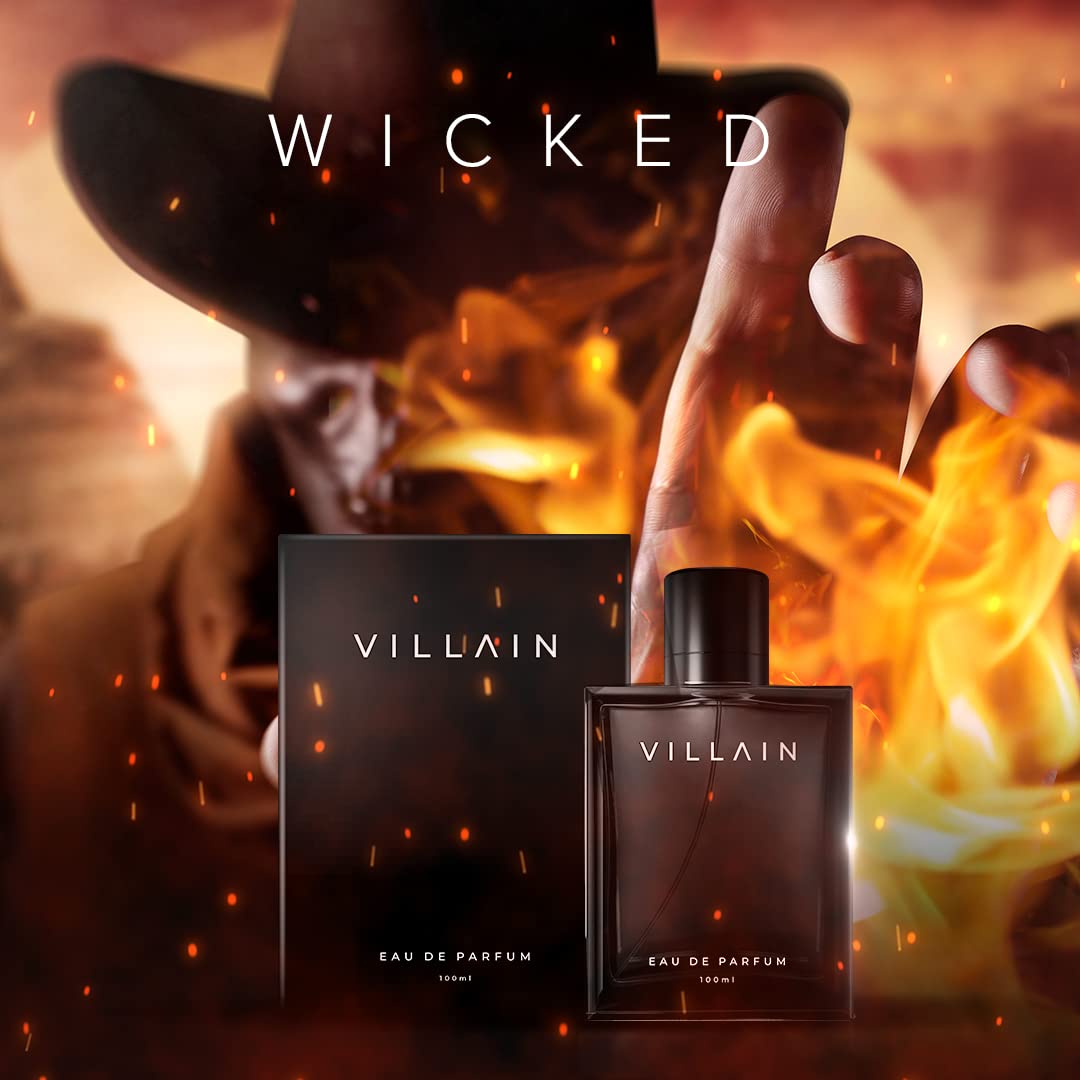 Villain Luxury Woody Spicy Eau De Parfum 3.4+0.6 Fl.oz. Pack | Men Fragrance | Long Lasting