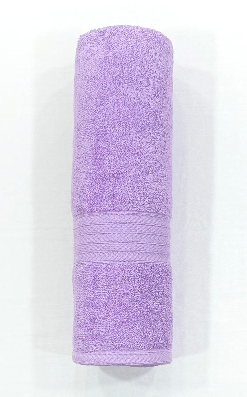 Bombay Dyeing Tulip Premium Cotton Large Size Bath Towel 500 Gsm (Purple)