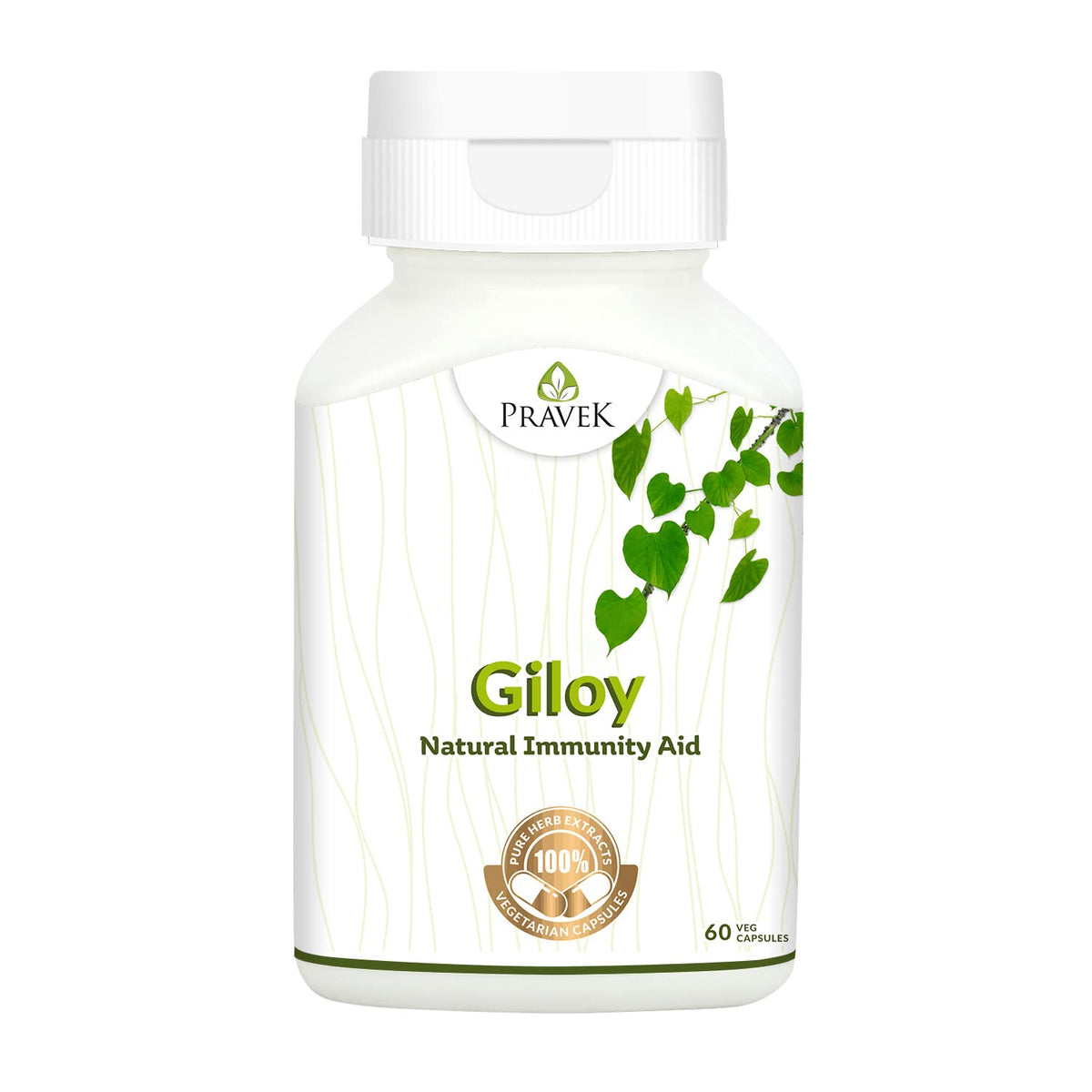 Pravek Giloy, Natural Immunity Aid Extract, Antioxidant Properties, Immunity Booster, Improves Overall Health & Well - Being | 60 Capsules 100gm 0.2lbs