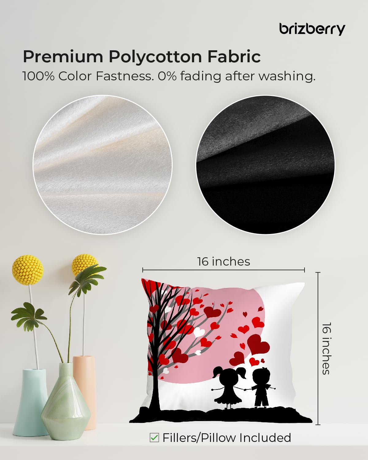 Black Pillow Cushion For Best Sister, Premium Pillow - 16 Inch | Unique Thoughtful Cute Birthday Diwali Pillow Gift For Best Sister | Premium Filler Cushion, Dual-Sided Design - Design 26