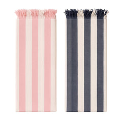 Ehlor Premium Bamboo Towel | Ultra-Light & Quick Dry | Antibacterial & Odor-Free | Eco-Friendly Bath Towel For Travel, Gym & Daily Use | Pink Stripes & Nevy Blue (Pack Of 2)