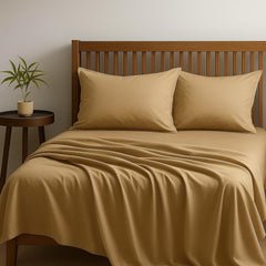 Double Bedsheet With 2 Pillow Covers - 90 X 100 Inches, Taupe | Soft, Breathable & Skin-Friendly Bedding For Daily Use