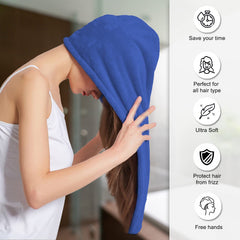 Sassoon Venir Microfiber Hair Wrap Towel 450 Gsm | For Women With Smooth Texture Super Absorbent Quick Dry Hair Turban (Assorted)- Pack Of 2