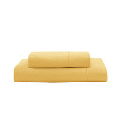 Breathable Cotton Flat Bedsheets With Pillow Cover - 60 X 90 Inches, Yellow | Looking For Everyday Bedding | Softness Every Night | 144 Thread Count