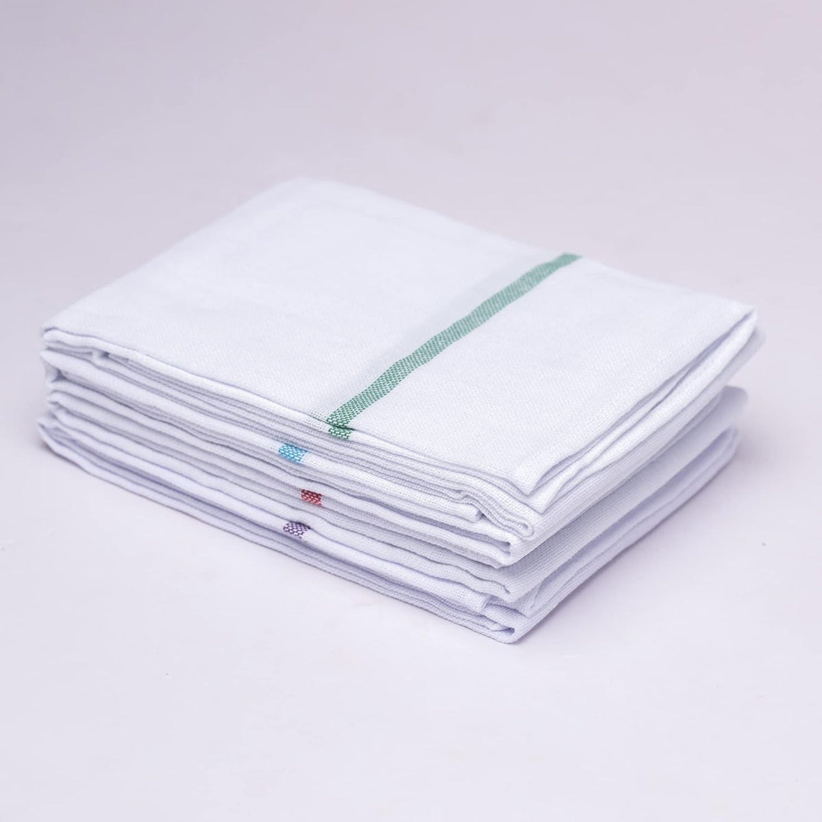 Yatta Traditional Thorthu Kerala Towel 387 Gsm | Cotton Medium Size Quick Dry Light White Cotton Bath Towels (Pack Of 4)