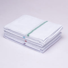 Yatta Traditional Thorthu Kerala Towel 387 Gsm | Cotton Medium Size Quick Dry Light White Cotton Bath Towels (Pack Of 4)