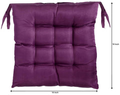 Long Chair Pad, Chair Back Rest Pillow, Cotton Long Seat Cushion, Purple | Rocking Chair Cushion, Living Room, Versatile Use | Flower Chair Pad For Meditation, Lightweight - Pack Of 2