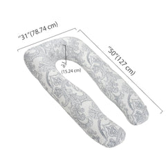 Pregnancy Pillow, U Shaped Pillow, Maternity Pillow For Sleeping - White | 100% Cotton Pillow For Pregnant Mothers With Breathable & No Heat Fabric - Full Body Support For Better Sleep