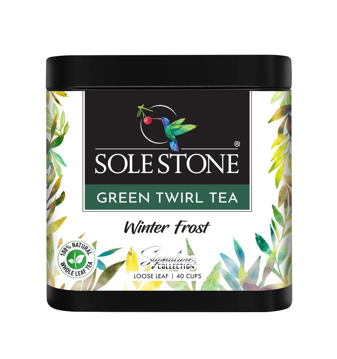 Sole Stone Winter Frost Green Twirl Tea - 100gm, 3.5 Ounce, 40 Cups | Whole Leaf Twirls, 0% Bitterness - Rich In Antioxidants, Low Caffeine | 100% Natural Whole Leaf Tea