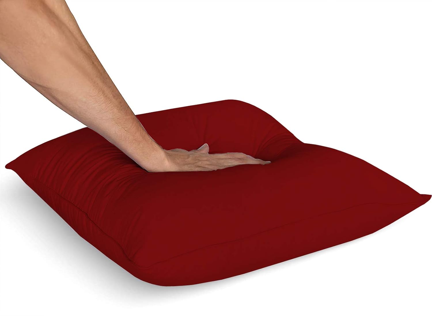 Microfiber Filled Floor Cushion, Decorative Throw Pillow, Maroon - 16 X 16 Inch | Home Décor Pillow, Sofa & Bed Cushion | Soft & Comfortable Pillow, Model No - F_26_kubmart016873 - Set Of 5