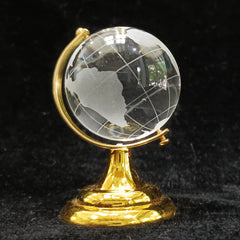 Crystal Globe For Home Decor 35 Mm | Feng Shui World Map Glass Globe For Study Table Kids Learning & Good Luck, Gifts Office Table Decor, Pack Of 1