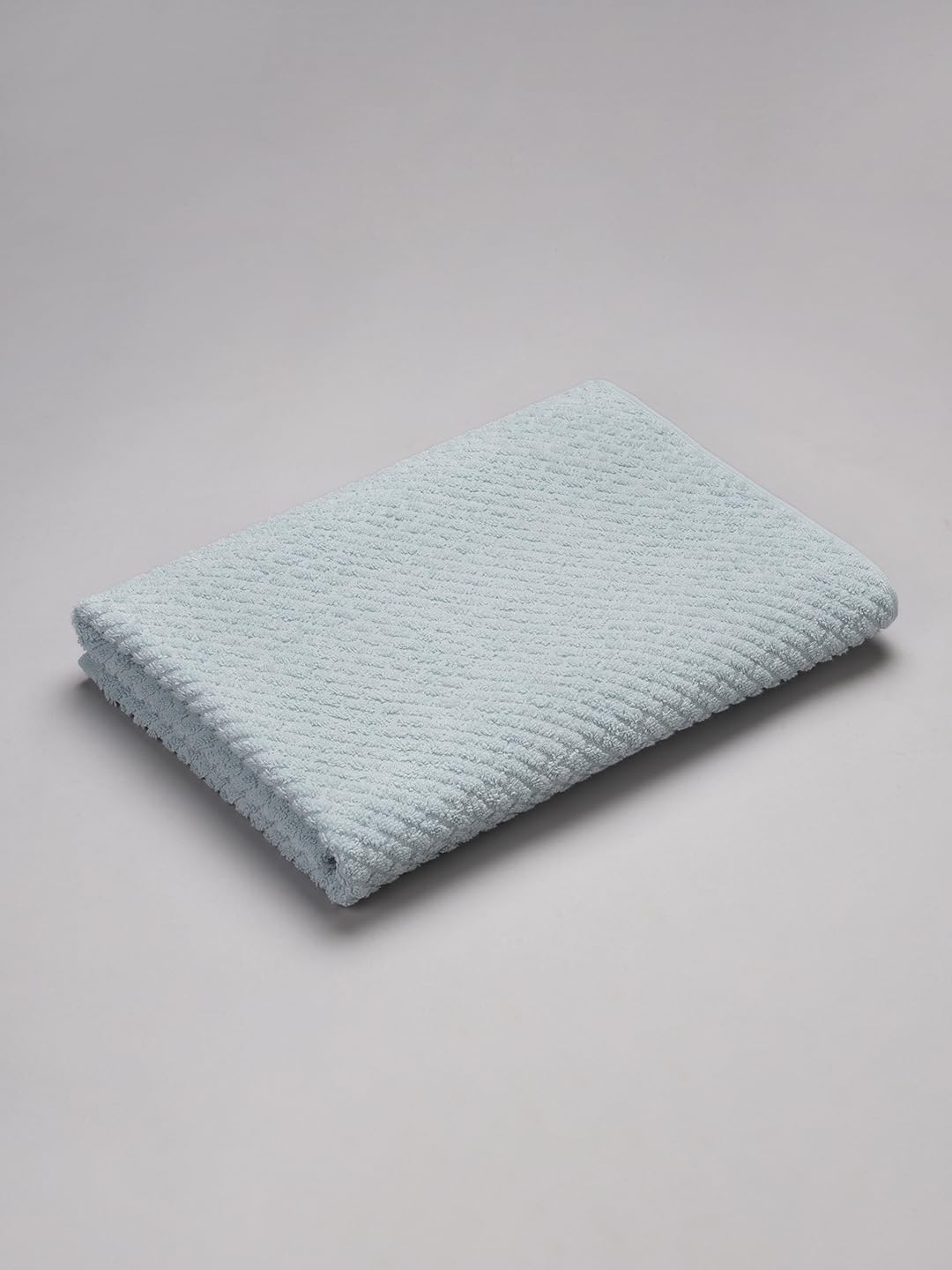 Spaces 100% Cotton Large Bath Towel 400 Gsm | For Men & Women Super Absorbent, Quick Dry, Ultra Soft Dobby Solid Design Towels Large Size (Delicate Blue)