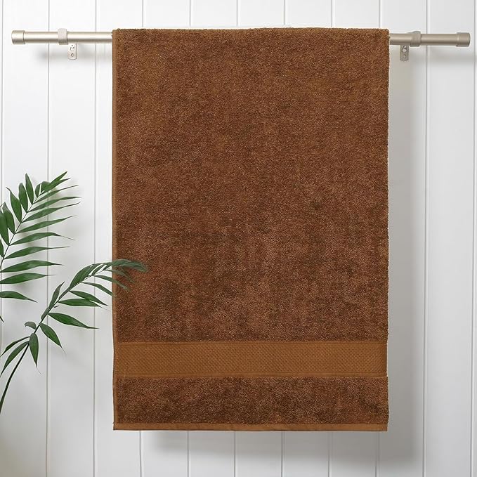 Prexa 100% Cotton Bath Towel 450 Gsm | Soft Bath Towel For Men & Women Ultra Absorbent Cotton Towel (Brown)