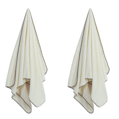 Spread Spain Microfiber Bath Towel 360 Gsm | Bath Towel For Men & Women Extra Soft Plush & High Absorbent | Set of 2 (Ivory)