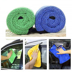 Auto Hub Heavy Microfiber Cloth For Car Cleaning And Detailing, Double Sided, Extra Thick Plush Microfiber Towel Lint-Free, 600 Gsm | Pack Of 4 (Multi Color)