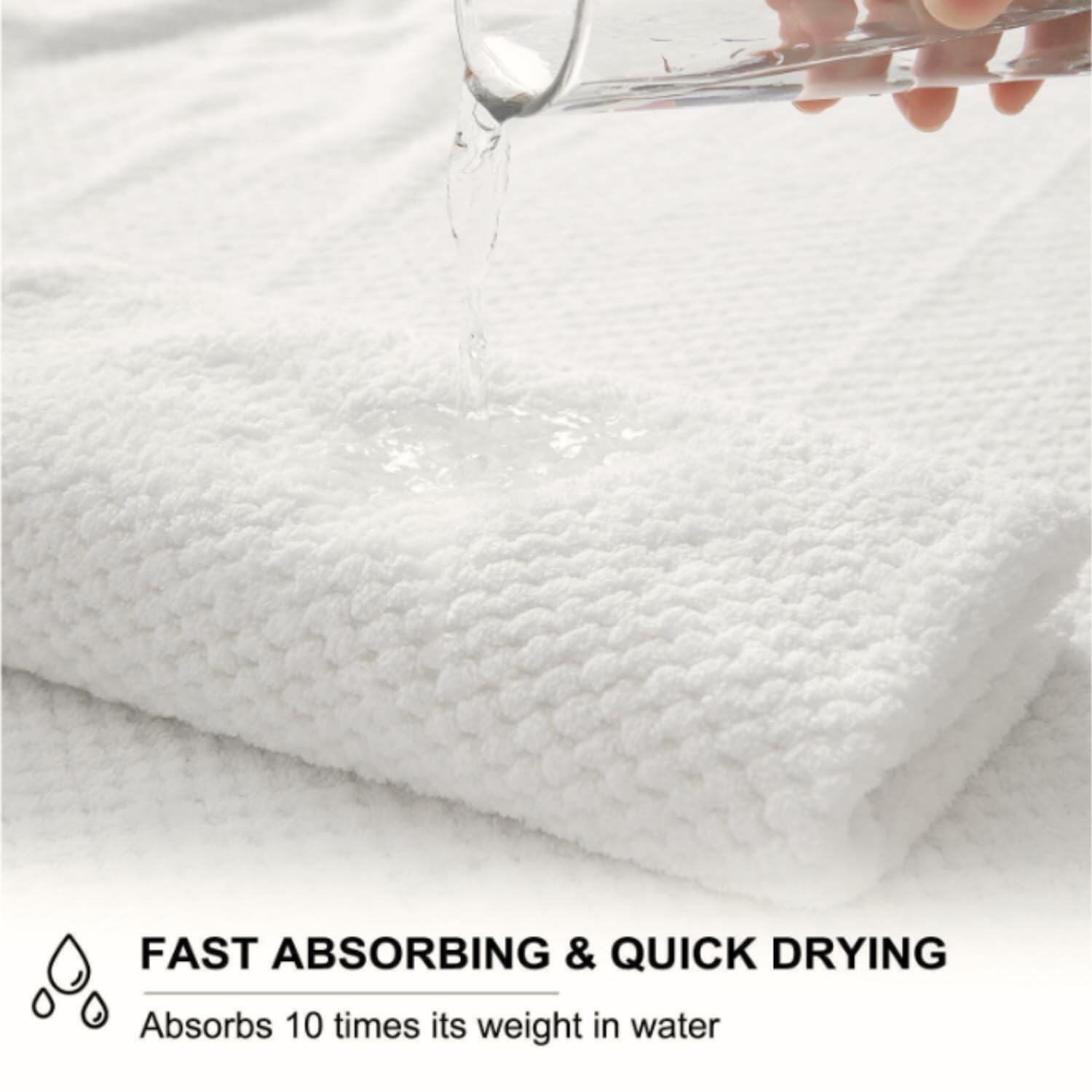 Linear Microfiber Microfibre Towel 300 Gsm | Bath Towels Large Size Soft & Absorbent Towel For Bathroom | Bath Towel For Men & Women (White)